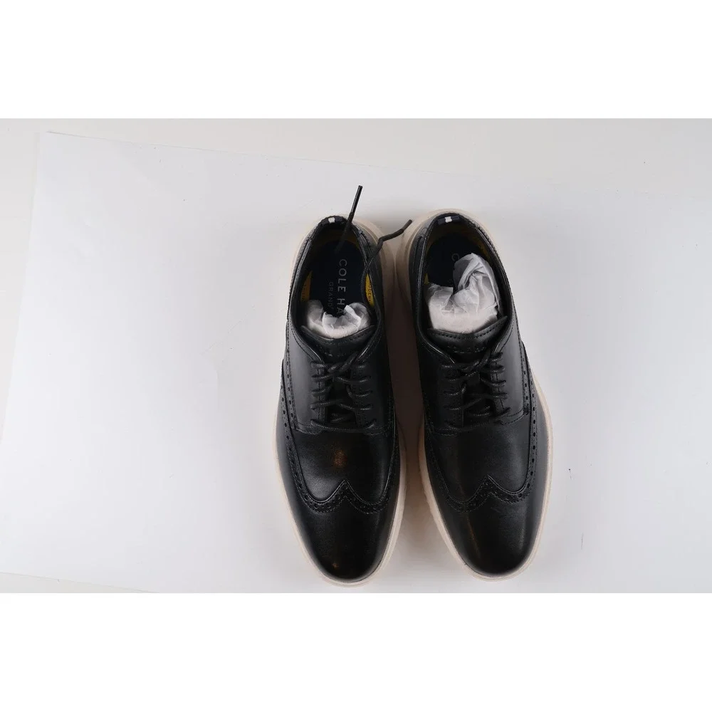 Cole Haan Grand+ Wingtip Oxford Black Ivory 10 Leather NEW
